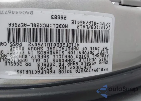 2001 Toyota Avalon Xls z USA, uszkodzony, nr VIN 4T1BF28B01U175072